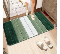 Cozy Haven Stripe Door Mat Collection - Non-Slip Washable Doormat, Heavy Duty Welcome Dirt Trapper, Water Absorbent Floor Mat for Indoor/Outdoor Use, Front Entrance, and Kitchen (Green, 50x80 cm)