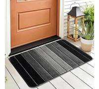 Cozy Haven Stripe Door Mat Collection - Non-Slip Washable Doormat, Heavy Duty Welcome Dirt Trapper, Water Absorbent Floor Mat for Indoor/Outdoor Use, Front Entrance, and Kitchen (Black, 50x60 cm)