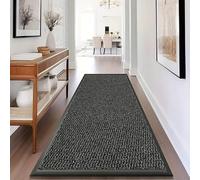 Cozy Haven Sunny Indoor & Outdoor Runner Rug - Machine Washable Non-Slip Rubber Backed Entrance Mat, Long Waterproof Mats for Hallway, Front Entrance, Kitchen, Patio or Garden - (Grey, 90x150 cm)