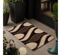 Cozy Haven Swirl Door Mat - Non-Slip Washable Heavy Doormat, Suitable for Indoor Use, Heavy Duty Welcome Dirt Trapper Floor Mat for Entrance, Hallway, Kitchen & Entryway - (Brown & Beige, 60x110 cm)