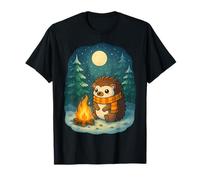 Cozy Hedgehog Campfire Winter Holidays T-Shirt