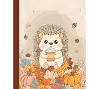 Cozy Hedgehog Composition Notebook: Cute Cottagecore Fall Journal with Pumpkins & Acorns | Wide Ruled Writing Book for Kids, Teens, Students, and Woodland Animal Lovers