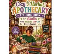 Cozy Herbal Apothecary Coloring Book for Adults: Cute Botanical Self Care Hygge Scenes: Relaxing Herbal Wellness Coloring Pages with Cozy Hygge Moments Plants Tea Rituals and Vintage Apothecary Scenes