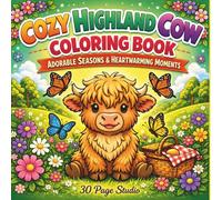 Cozy Highland Cow Coloring Book: Adorable Seasons & Heartwarming Moments (30 Page Studio)