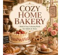 Cozy Home Bakery: Bold and Easy Coloring Book for Adults and Teens with Cakes, Cupcakes, Croissants, Cookies, Flowers, Tea, Cozy Kitchens and Sweet Bakery Scenes