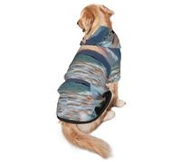Cozy Hoodie For Medium Large Dogs, Beach Hawaii Sunset Clouds, Cold Weather Warm Dog Sweatshirt With Hood & Pocket, Soft Fabric Pullover Winter Clothes For Pets, Adjustable Dog Hoodie For Daily Walk