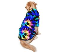 Cozy Hoodie For Medium Large Dogs, Exotic Tribe Tie Dye Style, Cold Weather Warm Dog Sweatshirt With Hood & Pocket, Soft Fabric Pullover Winter Clothes For Pets, Adjustable Dog Hoodie For Daily Walk