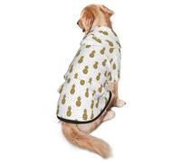 Cozy Hoodie For Medium Large Dogs, Gold Glitter Pineapples Fruit, Cold Weather Warm Dog Sweatshirt, Soft Fabric Pullover Winter Clothes For Pets, Adjustable Dog Hoodie For Daily Walk
