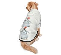 Cozy Hoodie For Medium Large Dogs, Penguin Wearing Flowers, Cold Weather Warm Dog Sweatshirt With Hood & Pocket, Soft Fabric Pullover Winter Clothes For Pets, Adjustable Dog Hoodie For Daily Walk