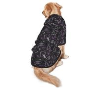 Cozy Hoodie For Medium Large Dogs, Purple Black Goth Spooky, Cold Weather Warm Dog Sweatshirt With Hood & Pocket, Soft Fabric Pullover Winter Clothes For Pets, Adjustable Dog Hoodie For Daily Walk