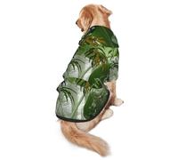 Cozy Hoodie For Medium Large Dogs, Tropical Rainforest Scene, Cold Weather Warm Dog Sweatshirt With Hood & Pocket, Soft Fabric Pullover Winter Clothes For Pets, Adjustable Dog Hoodie For Daily Walk