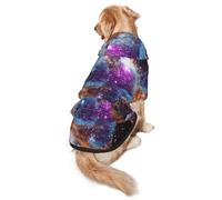Cozy Hoodie For Medium Large Dogs, Universe Galaxy Space, Cold Weather Warm Dog Sweatshirt With Hood & Pocket, Soft Fabric Pullover Winter Clothes For Pets, Adjustable Dog Hoodie For Daily Walk
