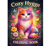 Cozy Hygge Cat Cafe Coloring Book for Adults: 50+ Bold and Easy Kawaii Kittens & Cute Animals: Large Print Simple Patterns and Cozy Coffee Corners for Mindful Stress Relief and Relaxation | Vol. 1