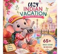 Cozy Indian Vacation Coloring Book: Cute Animal Adventures Across India for Relaxation and Stress Relief