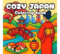 COZY JAPAN Coloring Book Un Mondo di Serenità e Creatività: Colora il Giappone Esplora, Rilassati e Inizia a Conoscere la Cultura Giapponese con Disegni per Bambini e Ragazzi 3-9 Anni