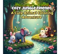 Cozy Jungle Friends: A Cute Animal Coloring Adventure: 25 Adorable Animal Scenes to Color for Kids & Tweens | Relaxing Jungle Adventures for Ages 6-14 | Bold Line Art for Calm, Creative Fun