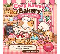 Cozy Kawaii Bakery: 40 Cute and Easy Coloring Pages of Cakes, Cupcakes, Bread, Cookies and Adorable Bakery Scenes for Teens & Kids