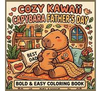 Cozy Kawaii Capybara Father’s Day Coloring Book:: Bold & Easy Cute Simple Designs for Children and Adults, Relaxing Coloring Pages for Stress Relief, Perfect Father’s Day Gift for Dad