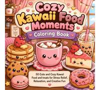 Cozy Kawaii Food Moments Coloring Book: A Cute Collection of Kawaii Food, Desserts, Snacks, Drinks & Cozy Treats for Relaxing Coloring Fun for All Ages | 50 Designs