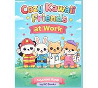 Cozy Kawaii Friends at Work Coloring Book: Cute & Easy Coloring Pages for Kids 4-8, Cozy Professions to Color