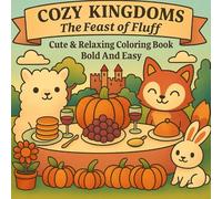COZY KINGDOMS The Feast Of Fluff: Bold And Easy Coloring Book With 50 Cute Animals Sharing A Feast For Kids And Adults (Ages 3+) (COZY KINGDOMS Coloring Books)
