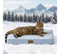 COZY KISS Cooling Dog Bed for Small Dogs, Q-Max>0.4 Washable Pet Mat with Gel Orthopedic Foam, Breathable Crate Mattress for Puppy Cat, Removable Cover, Non-Slip Bottom, 61x41x7.5cm, Light Blue