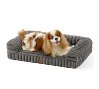 COZY KISS Dog Bed for Medium Dogs, 76x50cm Washable Faux Fur Dog Sofa, Grey