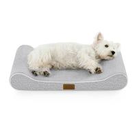COZY KISS Dog Bed Small Dogs Washable, 76x50cm - Orthopedic Sofa with 12cm Raised Side Support, Thick Memory Foam Dog, Comfortable Anti-Anxiety Pet Bed, Waterproof Pet Couch & Removable Cover, Gray