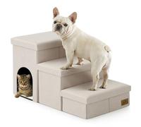 COZY KISS Dog Stair for Small Dogs with Storage, Foldable Pet Step with Leakproof Cover, Older Cat Ramp for Chair Couch Sofa, Lightweight, Comfort (Beige, Condo(83x43x43cm), 3)