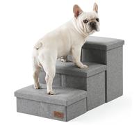 COZY KISS Dog Stair for Small Dogs with Storage, Foldable Pet Step with Leakproof Cover, Older Cat Ramp for Chair Couch Sofa, Lightweight, Comfort