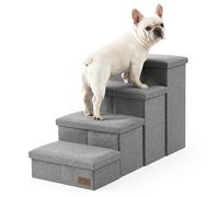 COZY KISS Dog Stair for Small Dogs with Storage, Foldable Pet Step with Leakproof Cover, Older Cat Ramp for Chair Couch Sofa, Lightweight, Comfort (grey, 38.1x17x22 inch, 4)