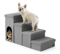 COZY KISS Dog Stair for Small Dogs with Storage, Foldable Pet Step with Leakproof Cover, Older Cat Ramp for Chair Couch Sofa, Lightweight, Comfort (Grey, Condo(109x43x58cm), 4)
