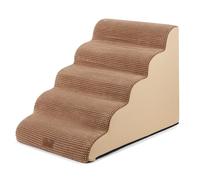 COZY KISS Dog Stairs with Hole, Small Pet Steps with Leakproof Cover (Light Brow, 19.7x33x22.4inch, 5.0)