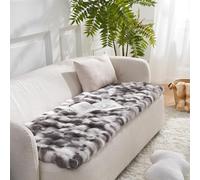 COZY KISS Faux Fur Sofa Cover for 4 Seat, Soft Pet Mat for Car Seat Protector, Liquid Pee Proof Cushion Mat for Dog or Cat, Washable, Anti-Slip, Reversible (70x208cm, Tie Dye Grey)