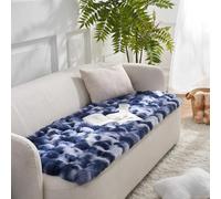 COZY KISS Faux Fur Sofa Cover for Dogs Washable, Ultra Soft Pet Couch Cover for Car Seat Protector, Liquid Pee Proof Cat Mat, Pad for Dresser Top, Anti-Slip, Fuzzy, 70x177cm, Tie Dye Blue