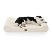 COZY KISS Orthopedic Dog Bed in XXL Size, Washable 120x80x18 cm, with Removable Cover & Raised Edge - Chew-Resistant, Non-Slip and Waterproof Dog Sofa in Boat Shape, up to 55 kg, Beige