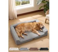 COZY KISS Orthopedic Dog Bed Washable for Extra Large Dogs, XL Grey | Egg Crate Foam Anti-Slip Bottom Soft Dog Bed with Waterproof Removable Cover, Portable Pet Couch, U Shaped, 112x81x18 cm