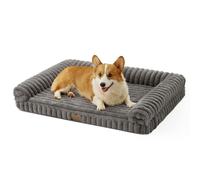 COZY KISS Orthopedic Dog Beds Large 91x69x17cm, Washable Dog Sofa, Grey | Waterproof Dog Sofa with Egg-Crate Foam, Soft Faux Fur & Corduroy Cover, Ergonomic Pet Bed, Removable & Washable Dog Couch