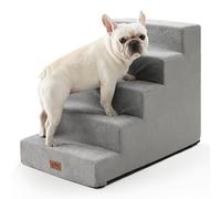 COZY KISS Wide Dog Stairs for Small Dogs, 60 cm High Pet Stairs for High Bed Car, Non-Slip Dog Steps for Old Cats, Puppies, Small Medium Dogs, 75x50x60cm, 5 Tiers, Grey