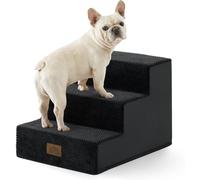 COZY KISS Wider Dog Steps for Bed and Sofa 35CM, 3-Step Dog Stairs,Black | Washable and Removable Cover, High Density Supportive Foam, Non-Slip Bottom and Surface, For Small and Medium Dogs, Cats