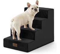 COZY KISS Wider Dog Steps for Bed and Sofa 45CM, 3-Step Dog Stairs,Black | Washable and Removable Cover, High Density Supportive Foam, Non-Slip Bottom and Surface, For Small and Medium Dogs, Cats