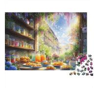 Cozy Kitchen Scene 1000-Piece Jigsaw Puzzle for Puzzle Market Street Enthusiasts Classic Educational Games Recycled Cardboard 38x26cm/1000pcs