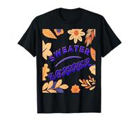 Cozy Knit Season Autumn Fall Leaves and Flowers T-Shirt