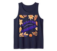 Cozy Knit Season Autumn Fall Leaves and Flowers Tank Top