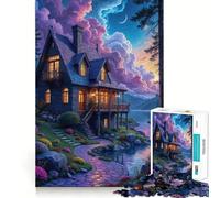 Cozy Lake House 1000 Pieces Jigsaws Adults Puzzles Gifts Brain Exercise Color Fast Pattern Build (38x52cm)