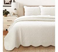 Cozy Line Home Fashions 100% Cotton Medallion Off White Matelasse Embossed Bedding Quilt Set, Reversible Lightweight Bedspread, Coverlet for All Season (Ivory, Oversized King - 3 Piece)