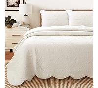 Cozy Line Home Fashions Victorian Medallion Solid Ivory Matelasse Embossed 100% Cotton Bedding Quilt Set,Coverlet,Bedspread Set,for Bedroom/Guest Room (Blantyre - Ivory, King - 3 Piece)