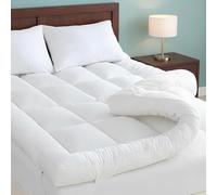 Cozy Living Luxury Mattress Topper Kingsize Bed - 10cm Ultra Thick & Soft Microfiber Fill for Deep Sleep Comfort - Skin Safe & Airy Mattress Topper with Durable Elastic Straps (152x200cm)