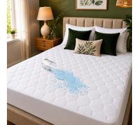 Cozy Living Quilted Waterproof Mattress Protector 110 GSM - Stretches up to 30cm - Anti Bacterial & Breathable Soft Microfiber King Size Mattress Protector 152x200cm (White)