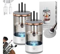 Cozy Luna, The Cozy Luna Brush Cleaner, Automatic Cozy Luna Makeup Brush Cleaner, Beauty Swirl Cosmetic Brush Cleaner, Deep Spinning Cleaning, for Makeup Brush Set (2PCS White)